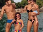 Lepo lepo! Rodrigo Faro Vera Viel e filhos dançam hit baiano em barco
