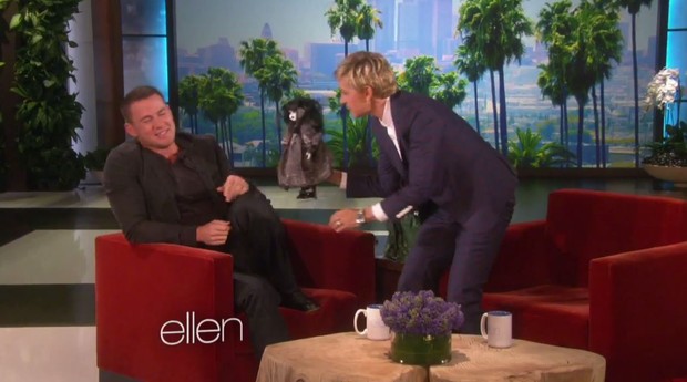 Channing Tatum e Ellen DeGeneres (Foto: Video/Reprodução)