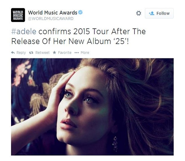 Adele (Foto: Twitter/Reprodução)