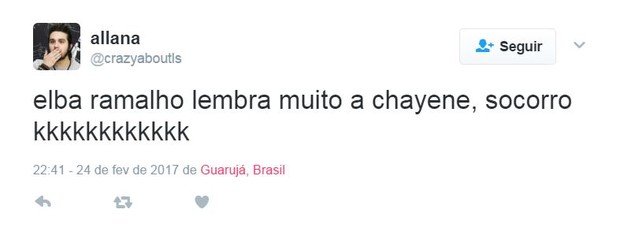 Internautas comparam Elba Ramalho com Chayenne, de Cheias de Charme (Foto: Reprodução/Twitter)