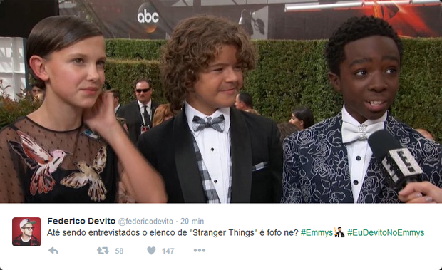 Internautas comentam participação do elenco de Stranger Things no Emmy (Foto: Reprodução/Twitter)
