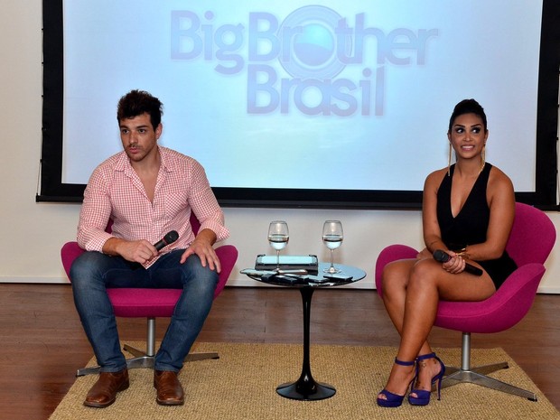 Cézar Lima e Amanda na final do &quot;Big Brother Brasil 15&quot; (Foto: Roberto Teixeira/ EGO)