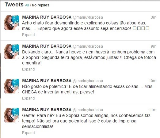 Marina se manifestou via Twitter (Foto: Reprodução Twitter)