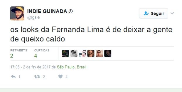 Look de Fernanda Lima bomba na web (Foto: Reprodução/Twitter)