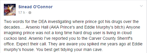 Sinead O&#39;Connor fala sobre a morte de Prince (Foto: Reprodução/ Facebook)