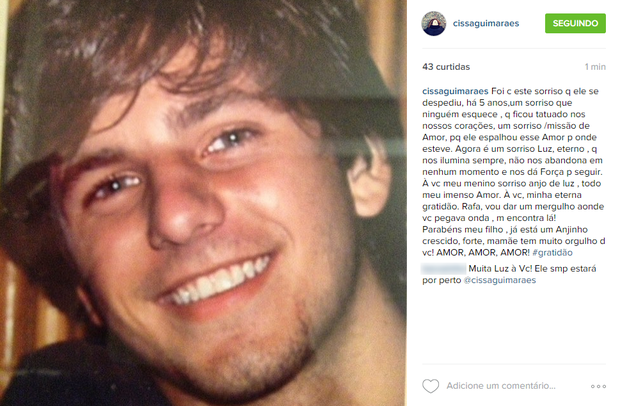 Cissa Guimarães posta homenagem ao filho Rafael (Foto: Reprodução/Instagram)